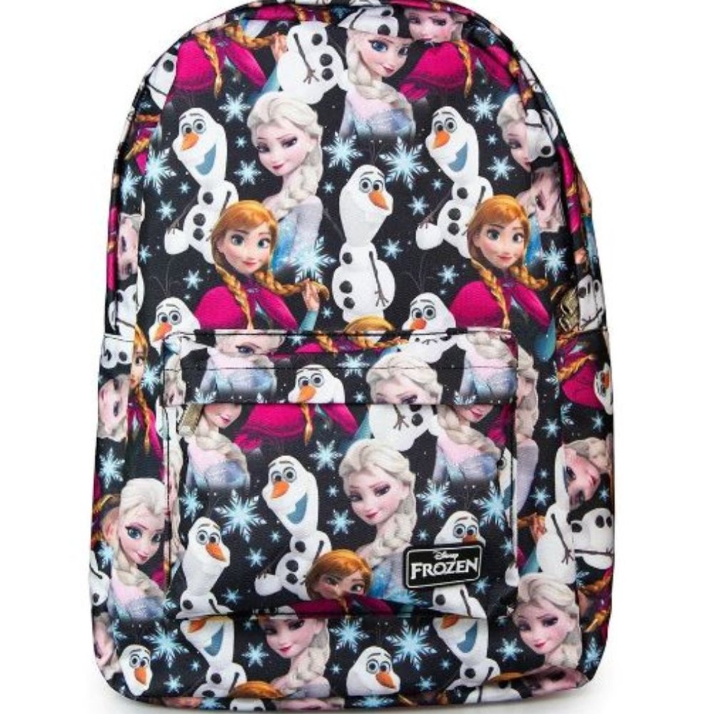Loungefly Disney Frozen Elsa, Anna and Olaf All Over Print Backpack 16" full siz